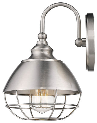 Industrial Screen styled Satin Nickel 1 Light Wall Sconce