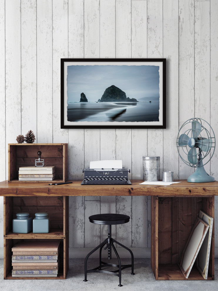 "Reflective Beach" Framed Painting Print, 12x8