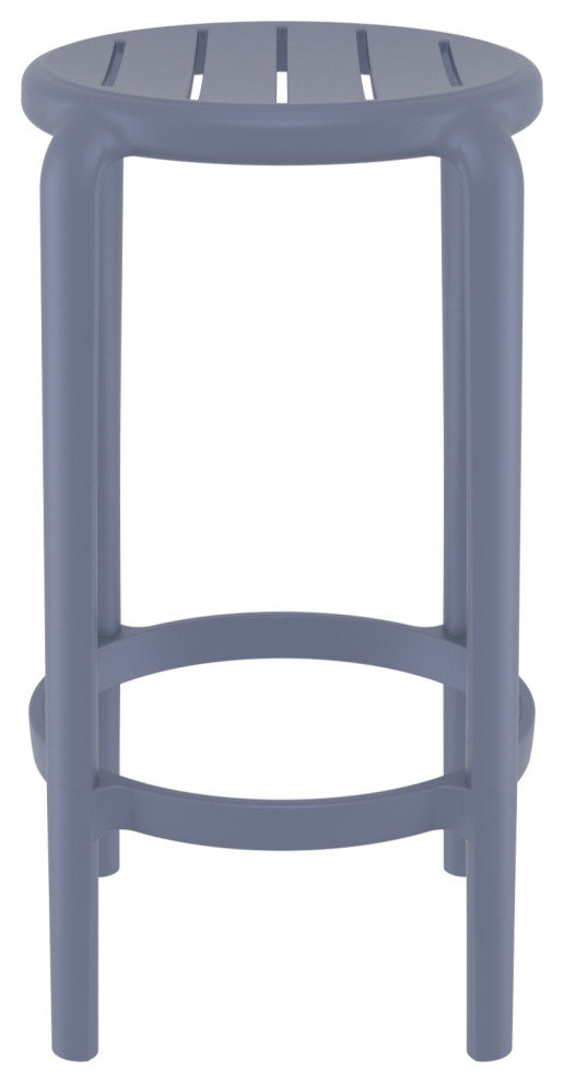 Tom Resin Counter Stool, Set of 2, Black, Dark Gray