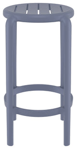 Tom Resin Counter Stool, Set of 2, Black, Dark Gray