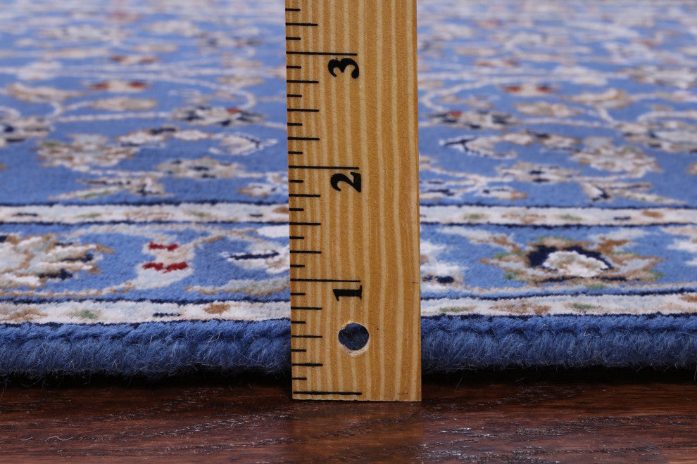 2' 9" X 15' 8" Runner Persian Nain Handmade Wool and Silk Rug Q11635