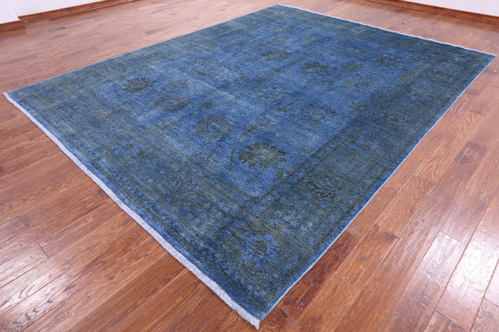Overdyed Full Pile Handmade Wool Rug 9' 3" X 11' 9" - WR2526