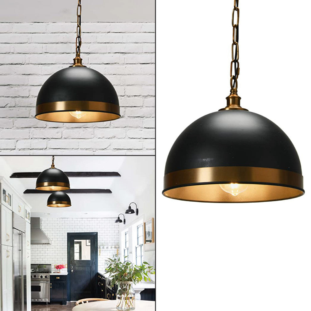 Metal vintage inspired pendant light Black and Bronze Retro pendant Lamp