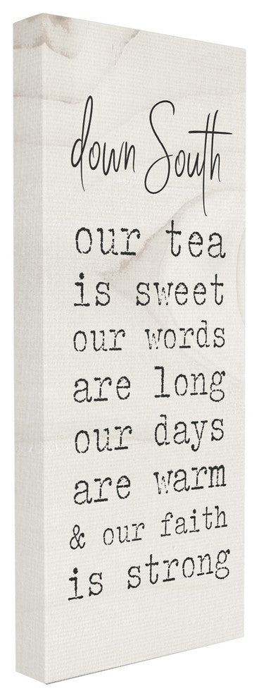 Down South Tea Words & Faith Typography Wall Art, 13"x30", Canvas