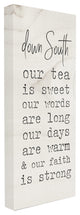 Down South Tea Words & Faith Typography Wall Art, 13"x30", Canvas