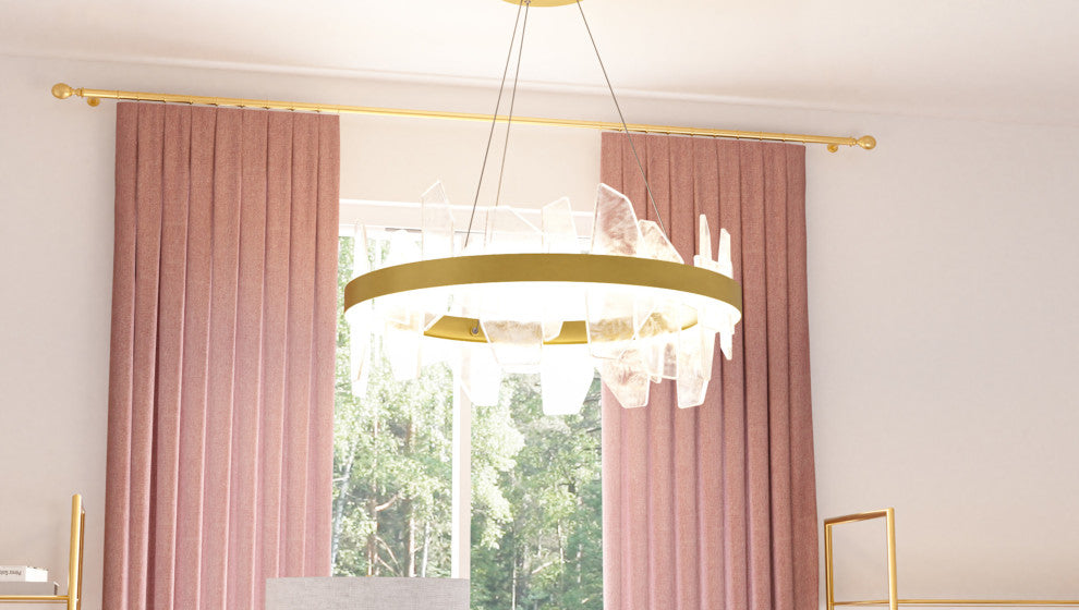 Quoizel PCAUR5030 Aurelia 30"W LED Abstract Ring Chandelier - Matte Black