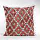 Plutus Velvet Majestic Red, Gray Handmade Luxury Pillow, 16"x16"