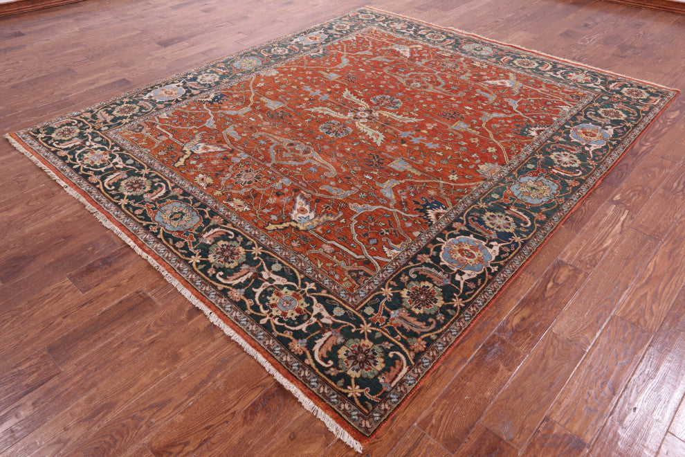 Persian Fine Serapi Hand-Knotted Wool Rug 7' 11" X 9' 2" - Q16037