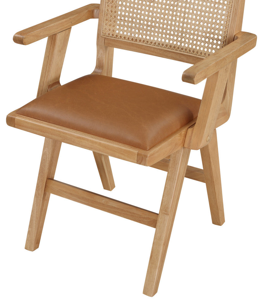 Abby Chair, Cognac, Natural Finish, Arm Chair