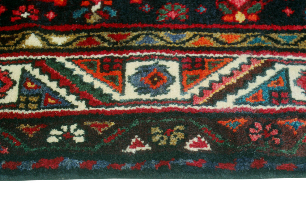 Fine Vintage Distressed Elfaroui Charcoal/Ivory Runner, 3'4 x 12'8