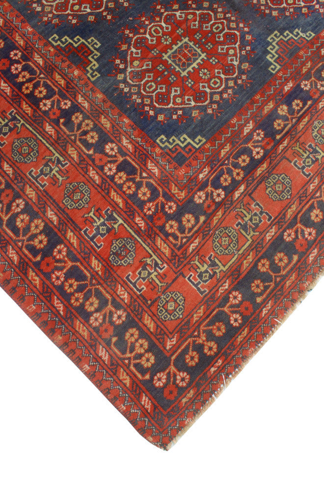 Semi-Antique Maxim Navy/Red Rug, 6'6x9'8