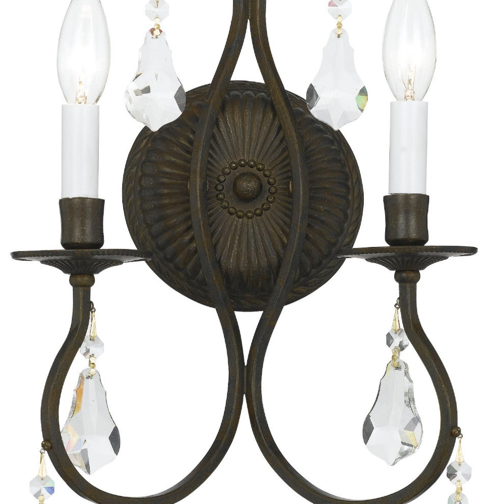 Crystorama Lighting Group 5012-CL-MWP Ashton 2 Light 18" Tall - Olde Silver