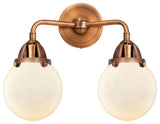 Beacon Bath Vanity Light, Antique Copper, Matte White, Matte White