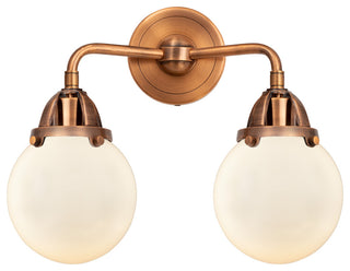 Beacon Bath Vanity Light, Antique Copper, Matte White, Matte White