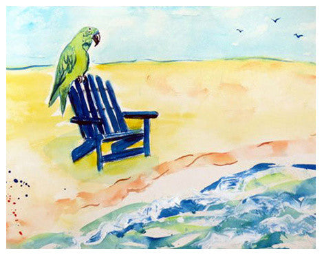 Betsy Drake Parrot and Chair 30 X 50 Inch Comfort Floor Mat