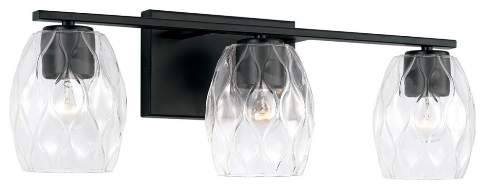 Capital Lighting 145331-525 Lucas 3 Light 24"W Bathroom Vanity - Matte Black