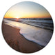 Seashore Under Fiery Sunset Sky, Seashore Disc Metal Artwork, 23"