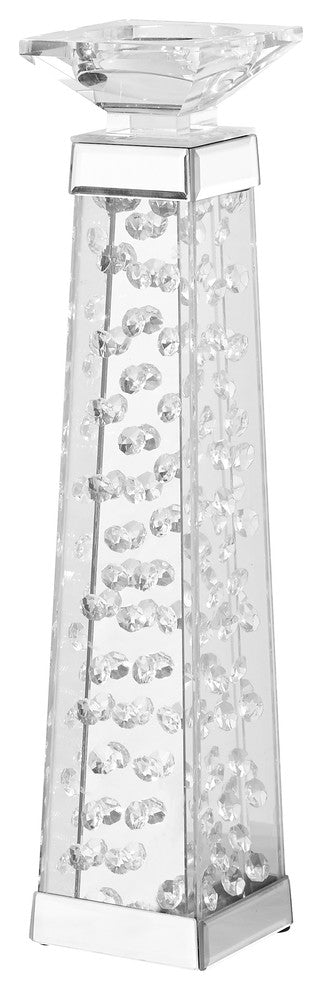 Sparkle 4" Contemporary Crystal Candleholder, Clear