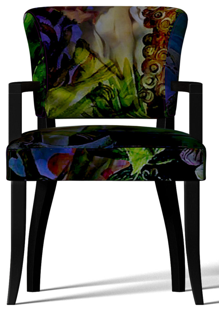 Printed Velvet Dining Armchair Andrew Martin Mimi Multicolor