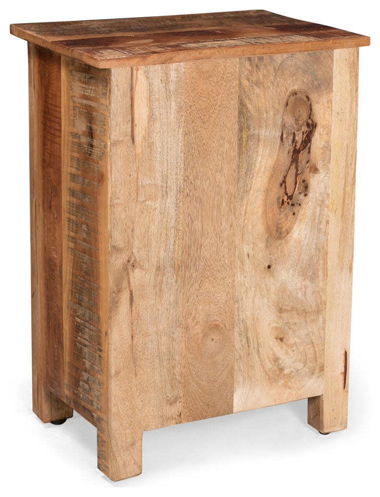 Salome Boho Handcrafted Wooden Side Table with Drawer