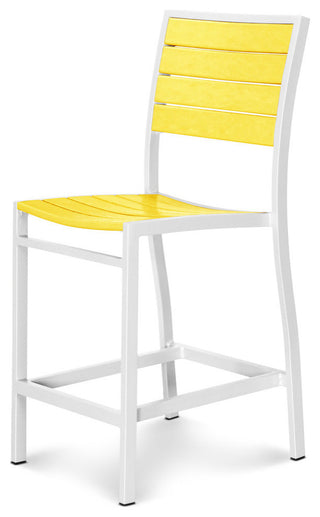 Euro Counter Side Chair, Satin White, Lemon