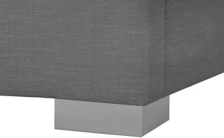 Pierce Linen Textured Fabric Upholstered Bed, Gray, King