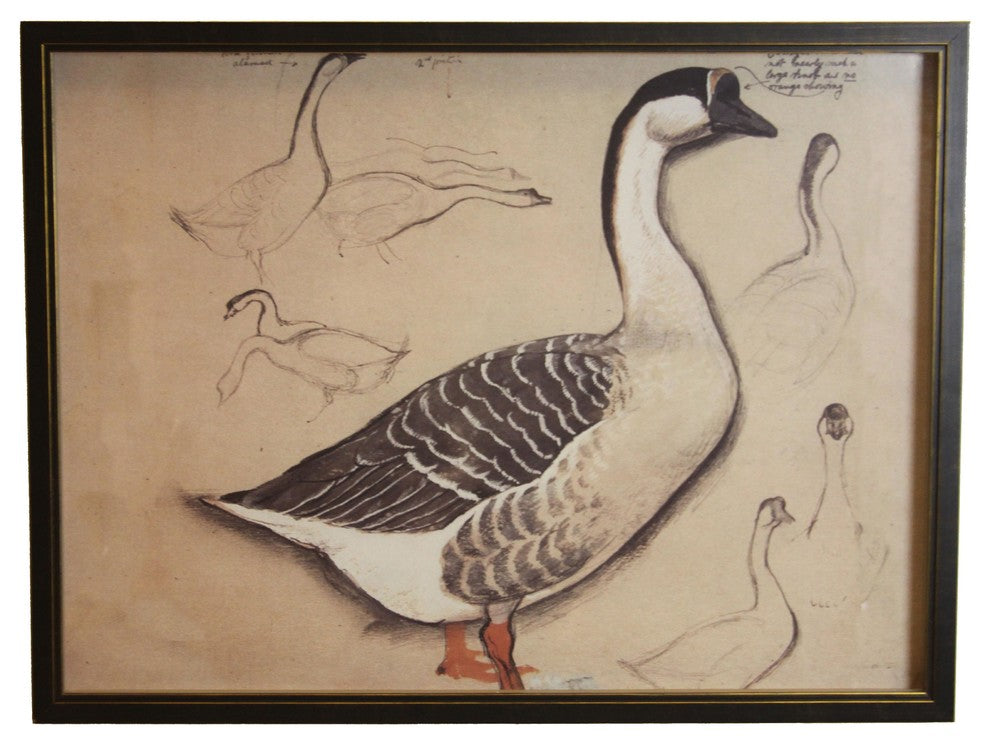 Large Upright Goose, Copper And Black Shadowbox