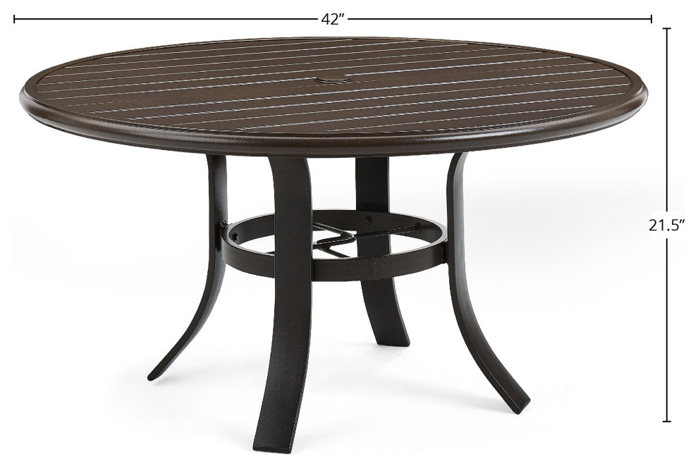 Slat Top 42" Round Chat Table, Java