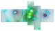 Green Fractal Lights in Fog, Abstract Wall Art Canvas, 60"x32", 5 panels