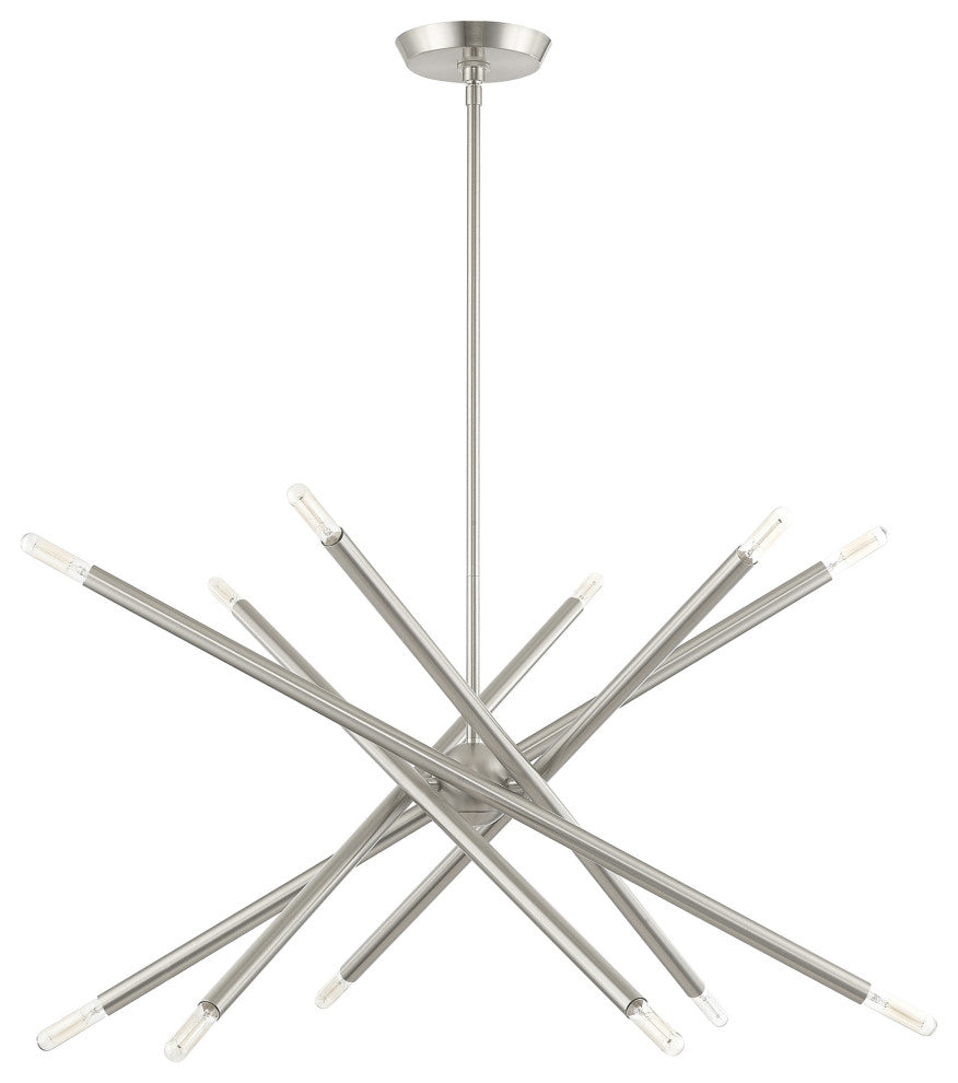 Livex Lighting Soho 12 Light Brushed Nickel Chandelier