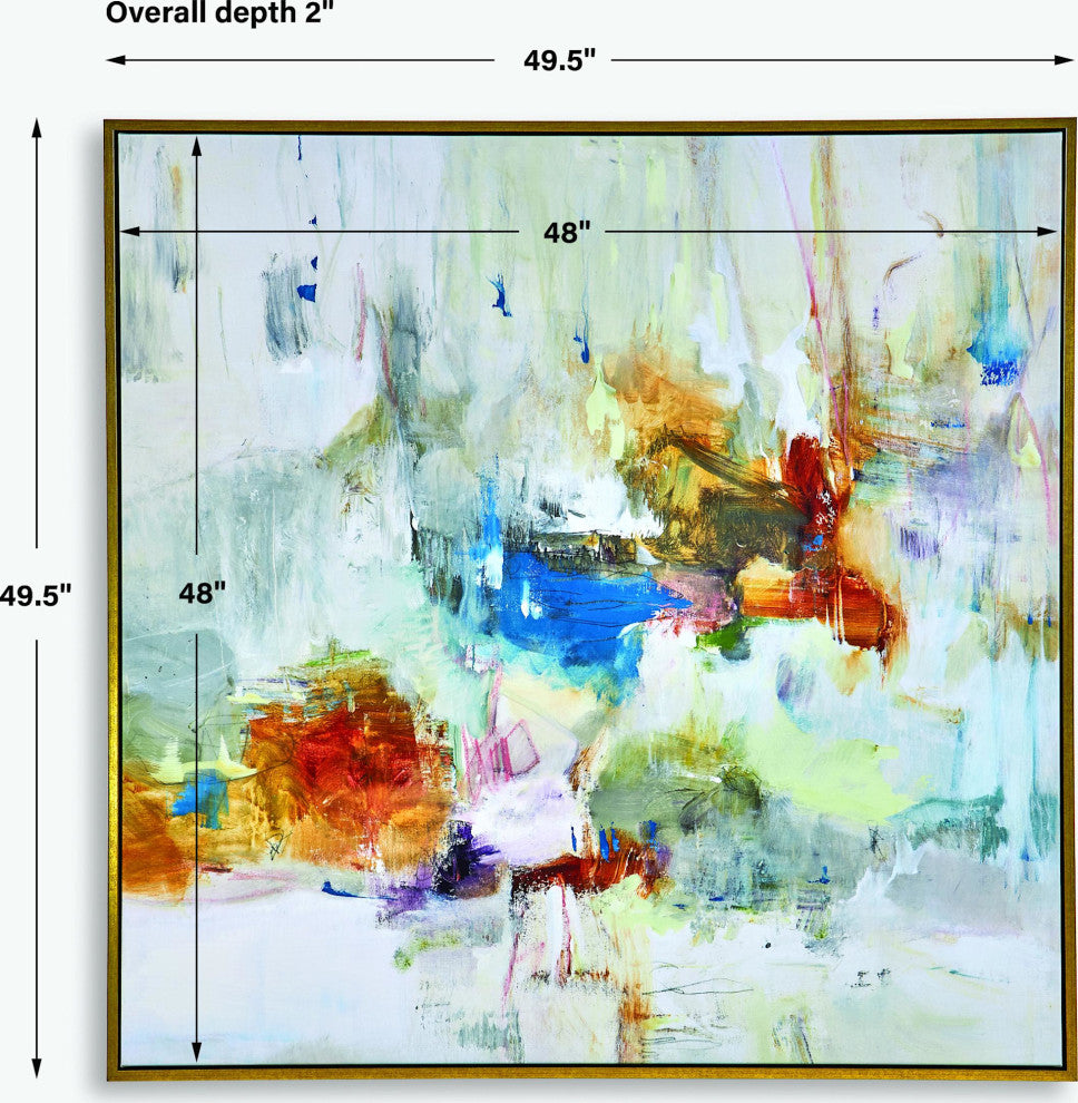 Uttermost 32328 In The Beginning 50" x 50" Framed Abstract - Multicolored