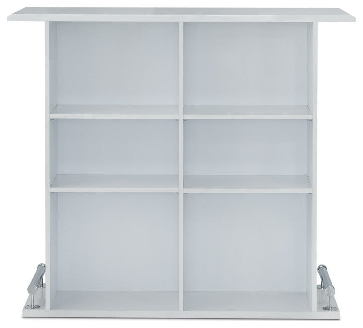 HomeRoots 47" X 16" X 41" White High Gloss Mdf Bar Table