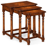 Nest of Three Walnut Oyster Tables