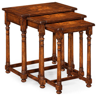 Nest of Three Walnut Oyster Tables