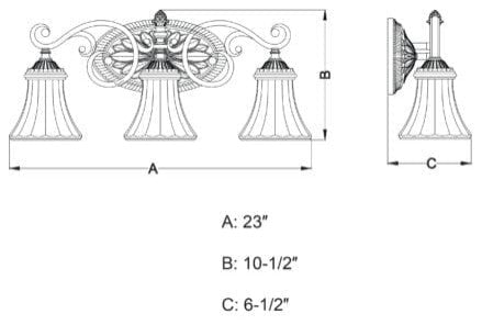 Vaxcel Avenant 3-Light Vanity, French Bronze