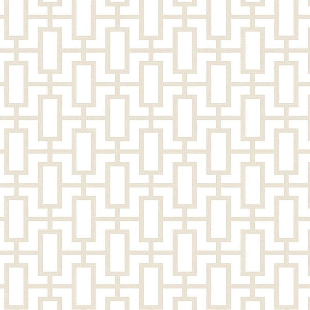 Shades, Damask Geometric Graphic White, Cream Wallpaper Sample