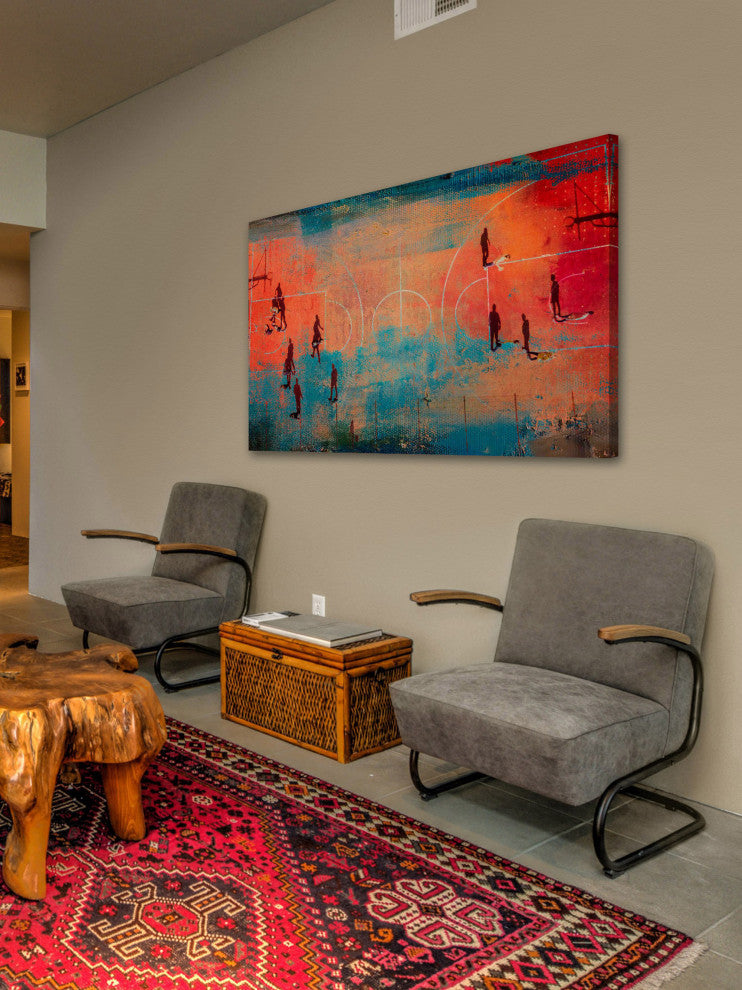 "Court Shadows" Painting Print on Wrapped Canvas, 60"x40"