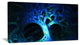 Magical Blue Psychedelic Tree, Oversized Abstract Canvas Art Print, 60x28