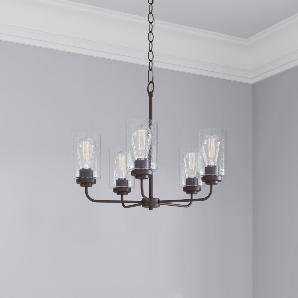 Moven Collection 5 Light 23" Rubbed Bronze Chandelier