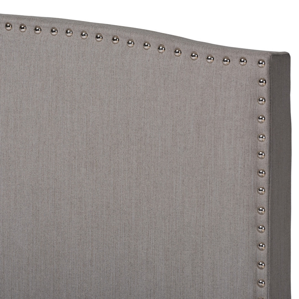 Modern Transitional Grey Fabric Upholstered Full Size Panel Bed