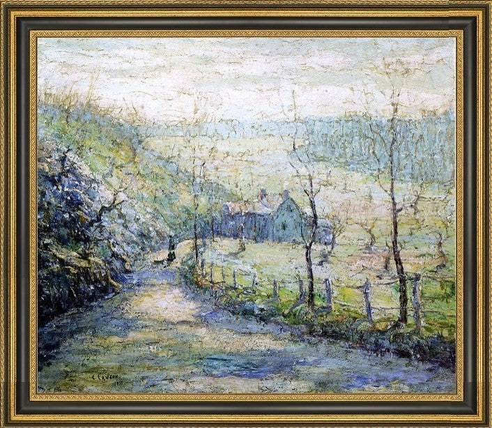 Ernest Lawson The Road Framed Premium Canvas Print, 20"x25"