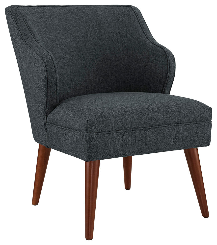 Swell Upholstered Fabric Armchair, Gray