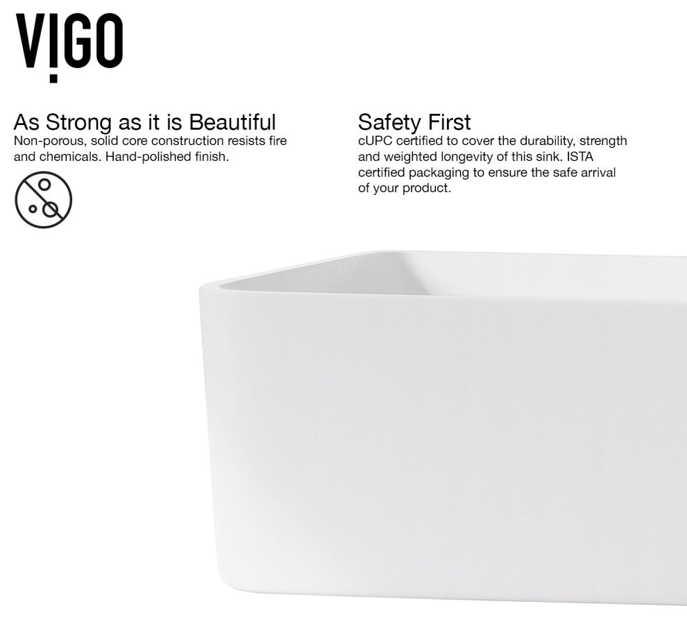 Jasmine 18"L x 15"W MatteStone Vessel Sink and Amada 10"H Faucet Set