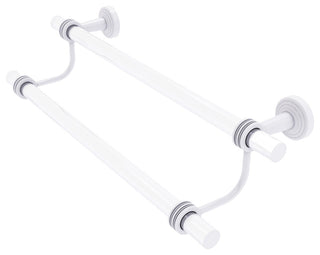 Pacific Beach 36" Double Towel Bar with Dotted Accents, Matte White
