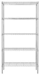 Furniture of America 5-Tier NSF Adjustable Steel Heavy Duty Wire Shelving Rack, Chrome