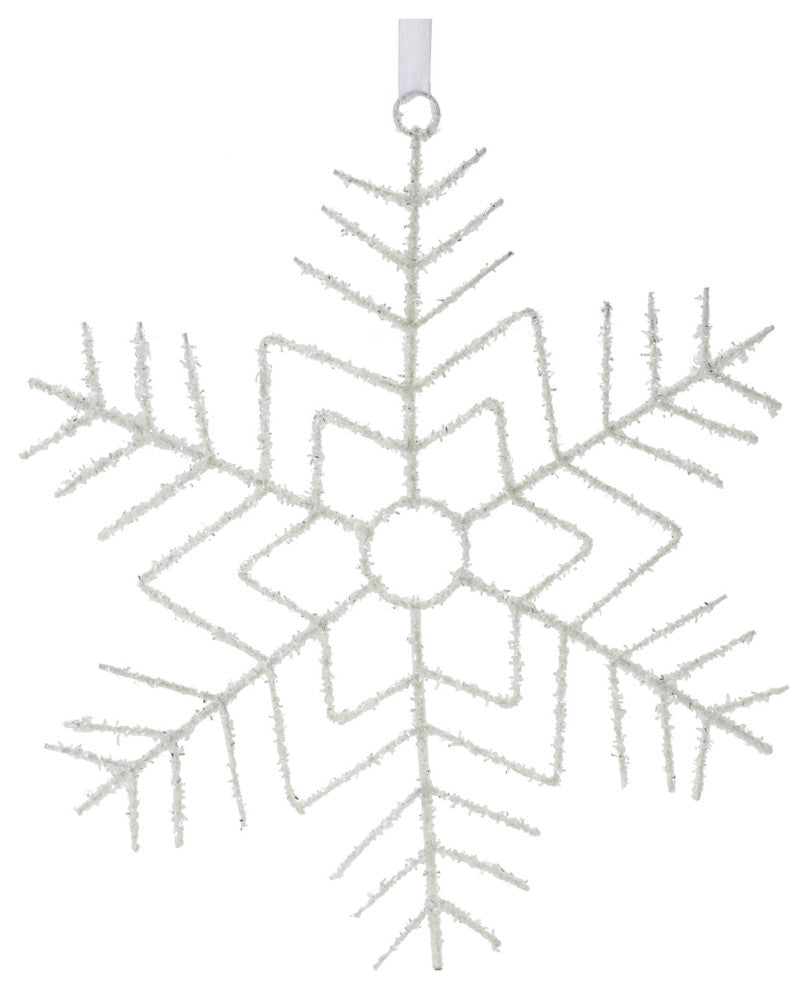 Glittered Wire Snowflake Ornament, 12-Piece Set
