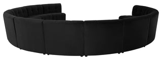 Limitless Velvet Upholstered 12-Piece Modular Sectional, Black