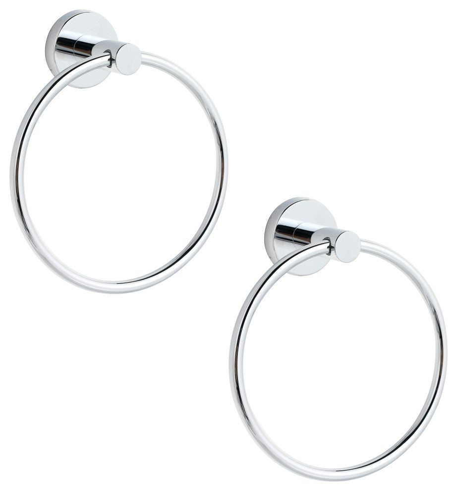 Elizabeth Wall Mounted Towel Ring in Chrome (Set of 2)