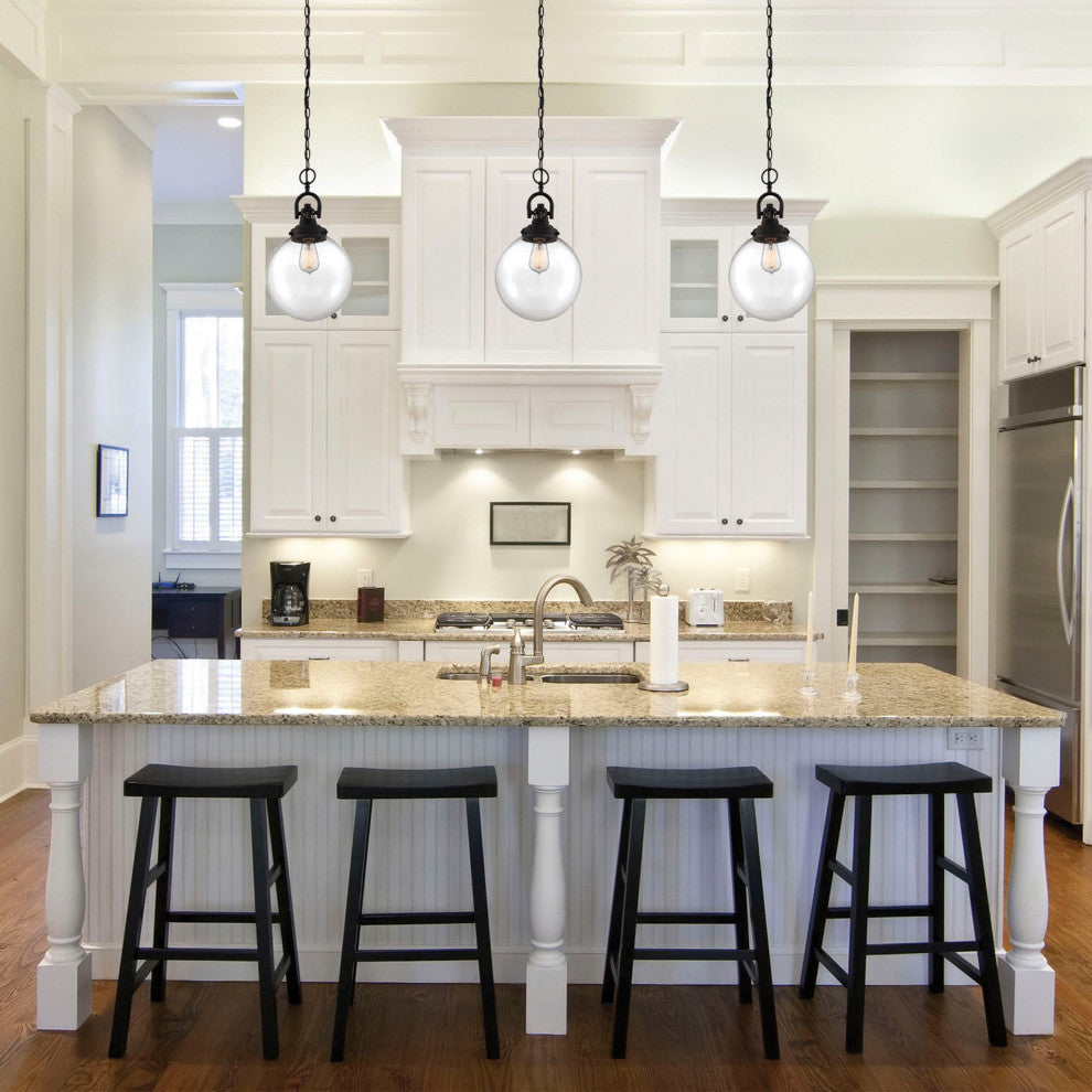 Skyloft -1 Light Pendant - with Clear Glass - Aged Bronze Finish