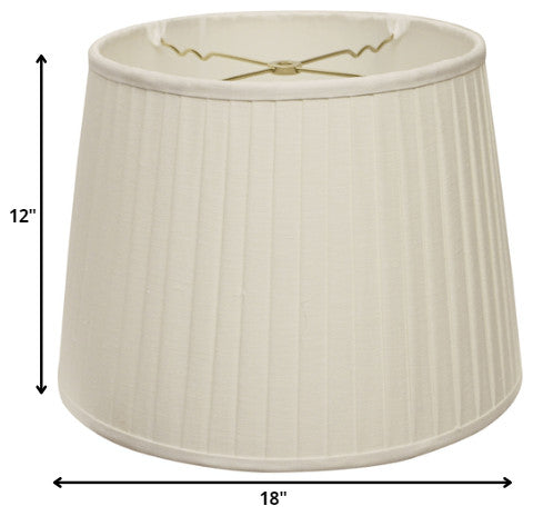 18" White Paperback Linen Lampshade With Side Pleats